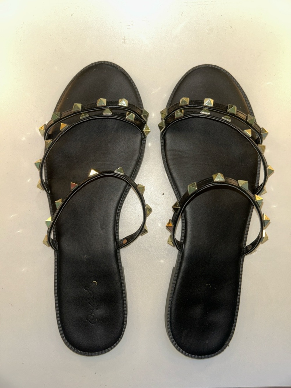 Black Studded Women’s Slide Sandals